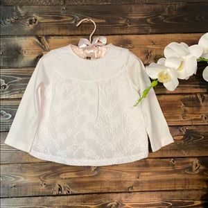 🦋🌸Zara babyGIrl 🌸 white long sleeve shirt